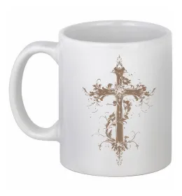 Чашка керамічна Квітучий Хрест Білий фото