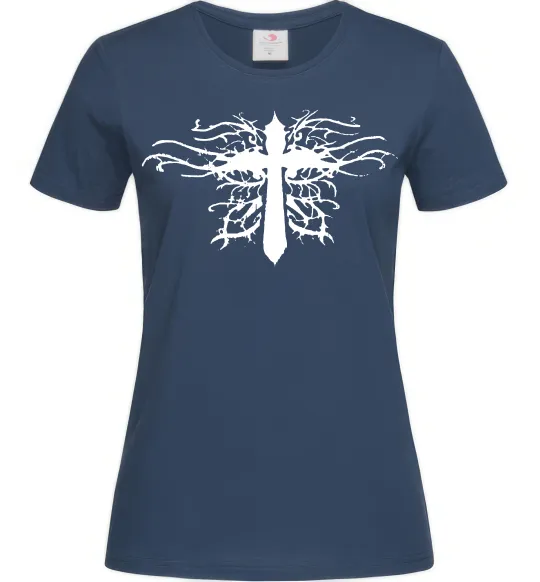 Женская футболка Хрест арт Темно-синий фото