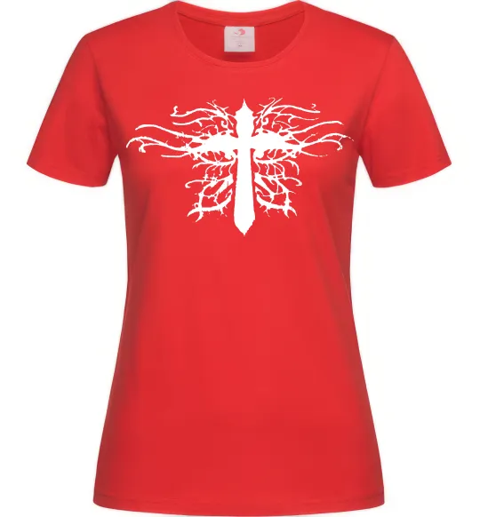 Женская футболка Хрест арт Красный фото