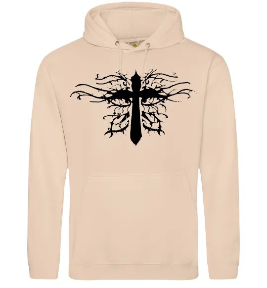 Женская толстовка (худи) Хрест арт Песочный фото
