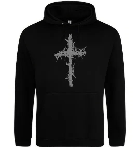 Женская толстовка (худи) Хрест у тернах Черный фото