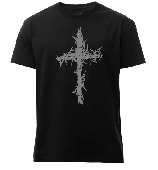 Мужская премиум футболка Хрест у тернах Черный фото