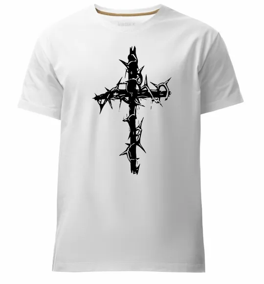 Мужская премиум футболка Хрест у тернах Белый фото