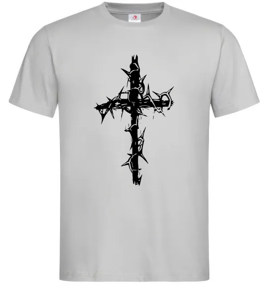 Чоловіча футболка Хрест у тернах Сірий фото
