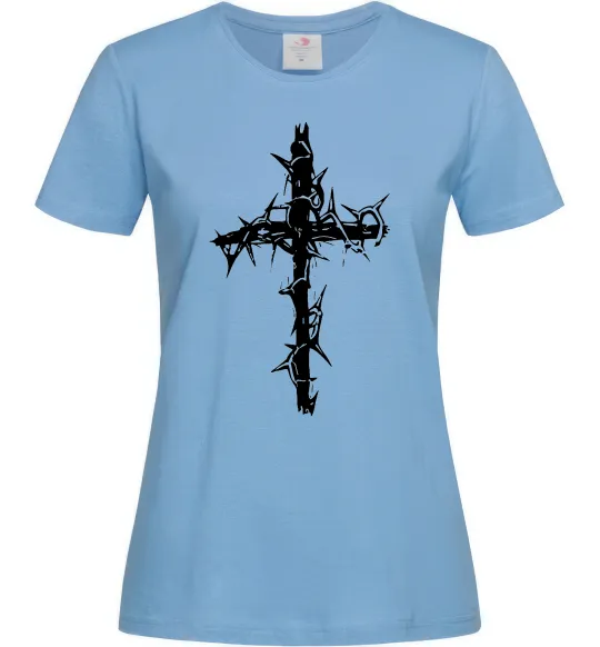 Женская футболка Хрест у тернах Голубой фото