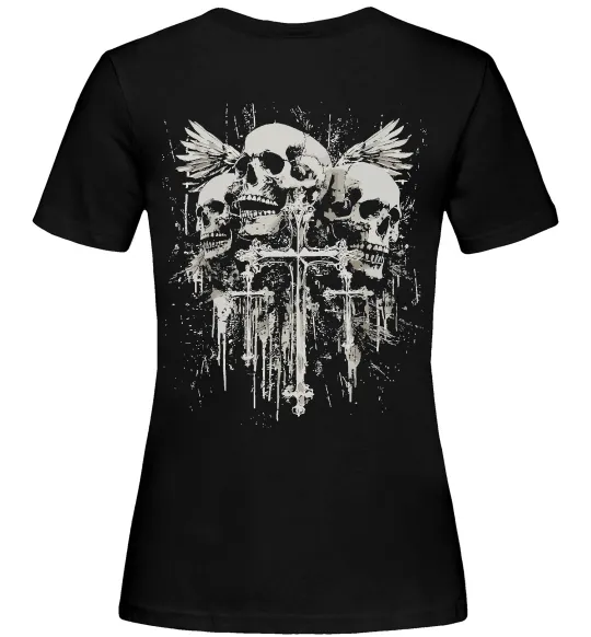 Женская футболка Cross and bones Черный фото