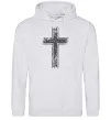 Женская толстовка (худи) Вінтажний хрест Серый меланж фото