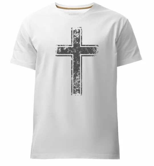 Чоловіча преміум футболка Вінтажний хрест Білий фото