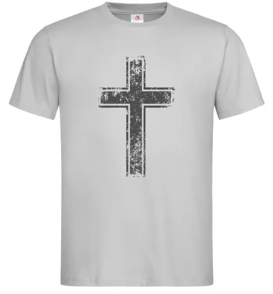 Чоловіча футболка Вінтажний хрест Сірий фото