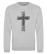 Свитшот Вінтажний хрест Серый меланж фото
