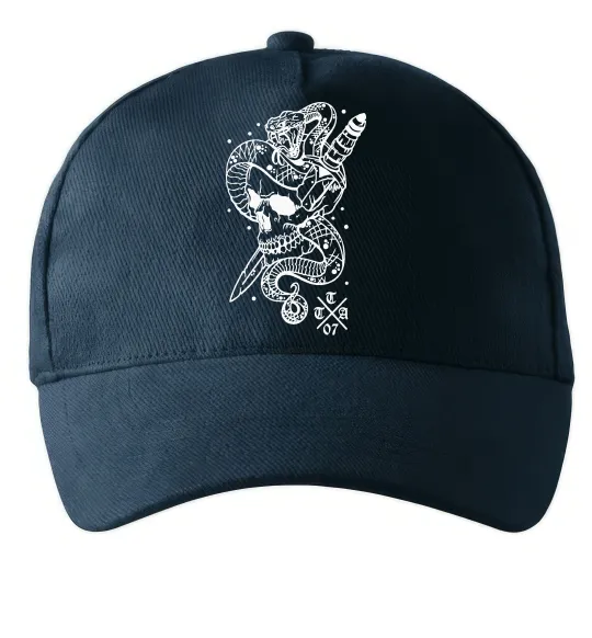 Кепка Череп зі змією Темно-синій фото