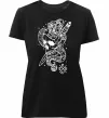 Жіноча преміум футболка Череп зі змією Чорний фото