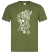 Чоловіча футболка Череп зі змією Оливковий фото