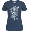 Жіноча футболка Череп зі змією Темно-синій фото