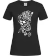 Жіноча футболка Череп зі змією Чорний фото