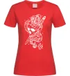 Жіноча футболка Череп зі змією Червоний фото