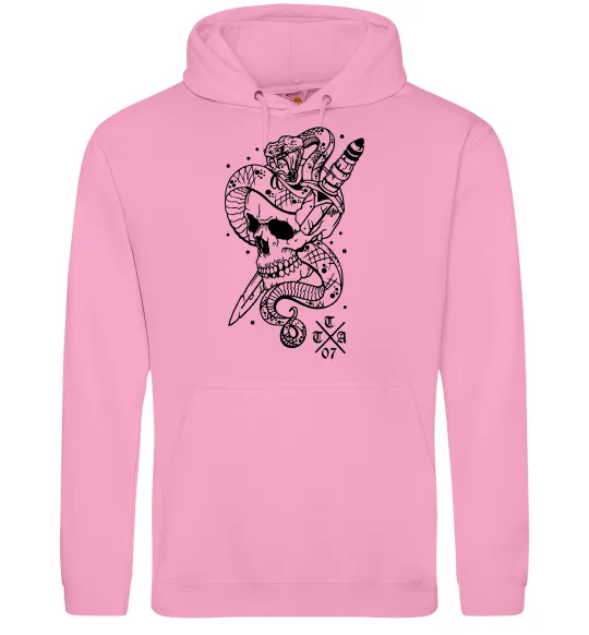 Жіноча толстовка (худі) Череп зі змією Рожевий фото