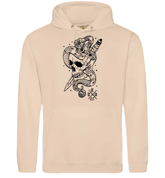 Жіноча толстовка (худі) Череп зі змією Пісочний фото