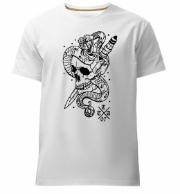 Мужская премиум футболка Череп зі змією