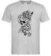 Чоловіча футболка Череп зі змією Сірий фото