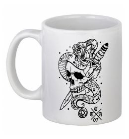 Чашка керамическая Череп зі змією
