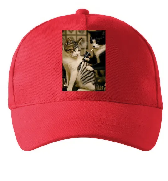 Кепка Коти з тату Червоний фото