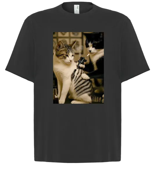 Футболка Оверсайз Коти з тату Чорний фото