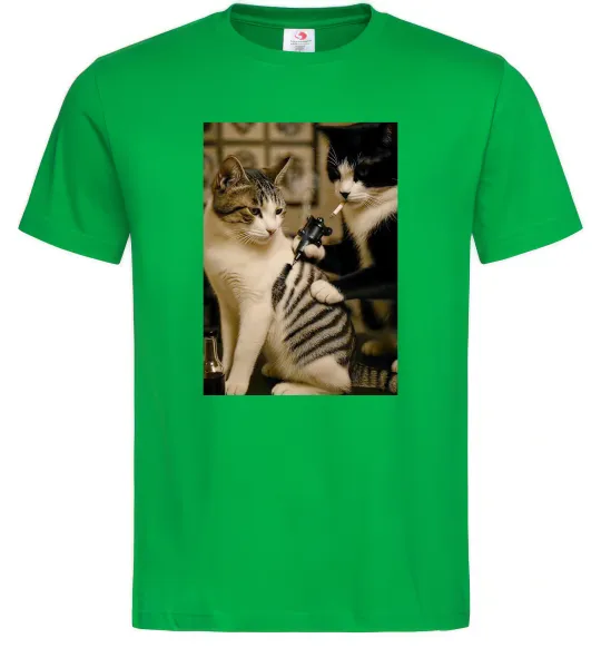 Чоловіча футболка Коти з тату Зелений фото