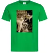 Чоловіча футболка Коти з тату Зелений фото