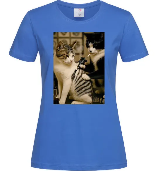Жіноча футболка Коти з тату Яскраво-синій фото