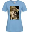 Жіноча футболка Коти з тату Блакитний фото