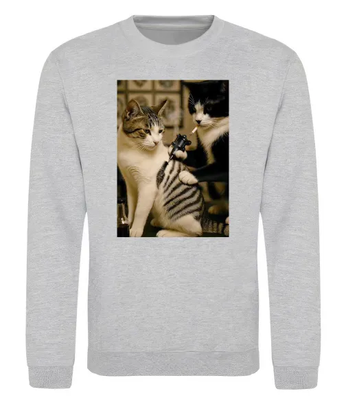 Світшот Коти з тату Сірий меланж фото