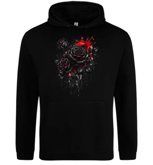 Чоловіча толстовка (худі) Троянди tattoo Чорний фото