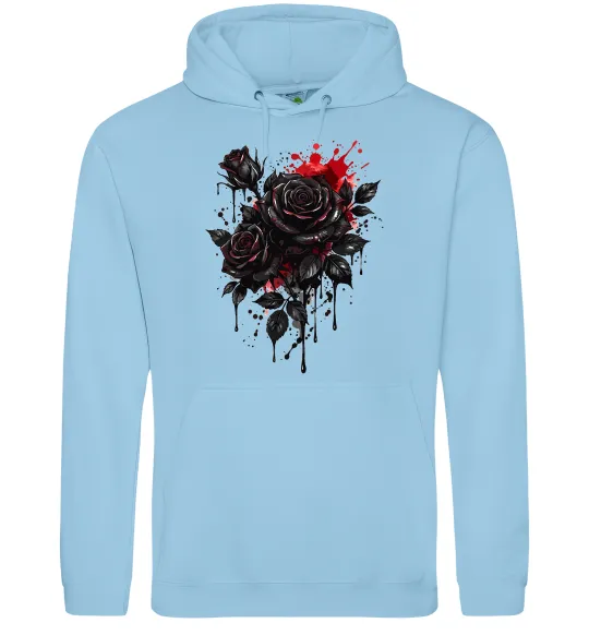 Жіноча толстовка (худі) Троянди tattoo Блакитний фото