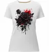 Жіноча преміум футболка Троянди tattoo Білий фото