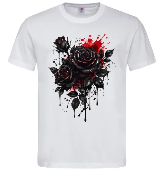 Чоловіча футболка Троянди tattoo Білий фото