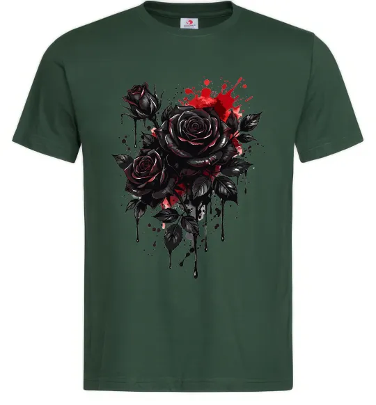 Чоловіча футболка Троянди tattoo Темно-зелений фото