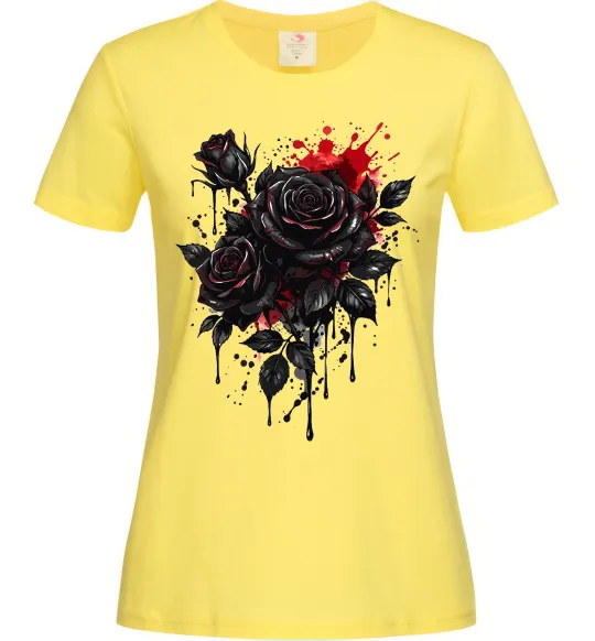 Жіноча футболка Троянди tattoo Лимонний фото