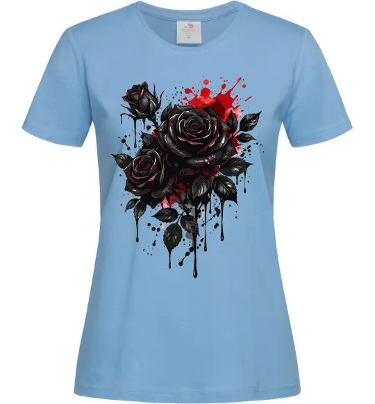 Жіноча футболка Троянди tattoo Блакитний фото