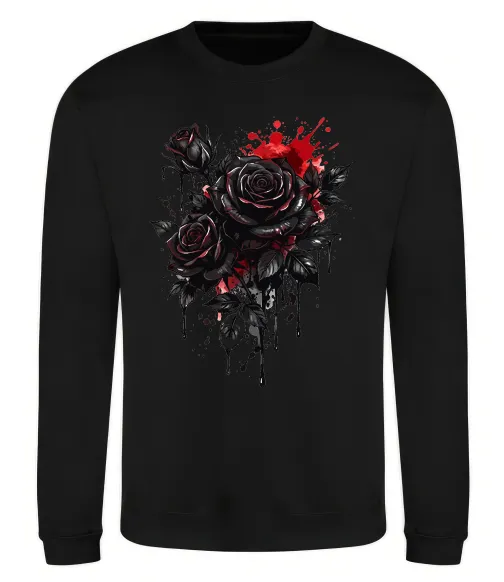 Світшот Троянди tattoo Чорний фото