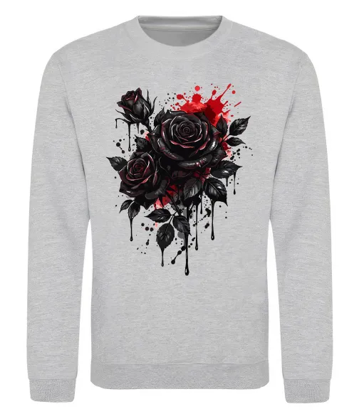 Світшот Троянди tattoo Сірий меланж фото