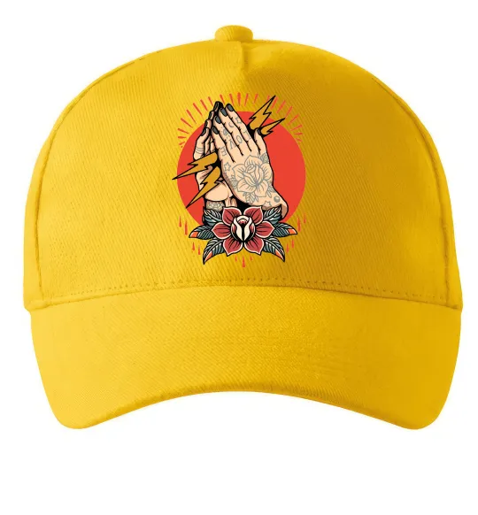Кепка Tattoed hands Сонячно жовтий фото