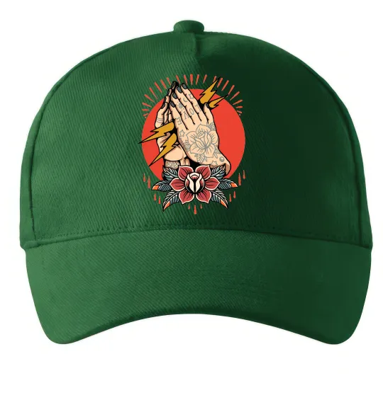 Кепка Tattoed hands Темно-зелений фото