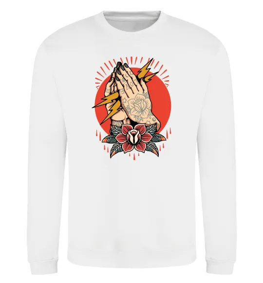 Світшот Tattoed hands Білий фото