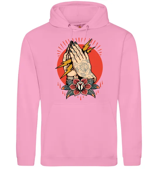 Чоловіча толстовка (худі) Tattoed hands Рожевий фото