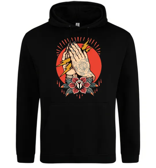 Жіноча толстовка (худі) Tattoed hands Чорний фото