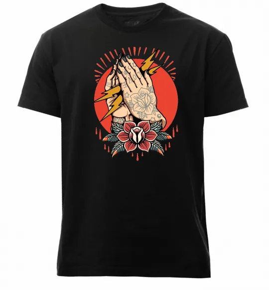 Чоловіча преміум футболка Tattoed hands Чорний фото