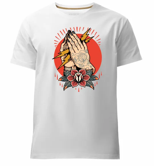 Чоловіча преміум футболка Tattoed hands Білий фото