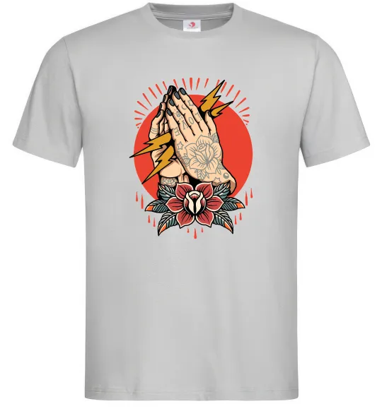 Чоловіча футболка Tattoed hands Сірий фото