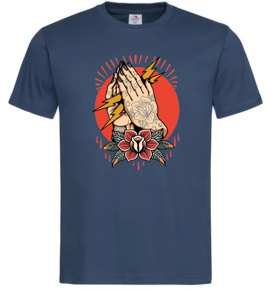 Чоловіча футболка Tattoed hands Темно-синій фото